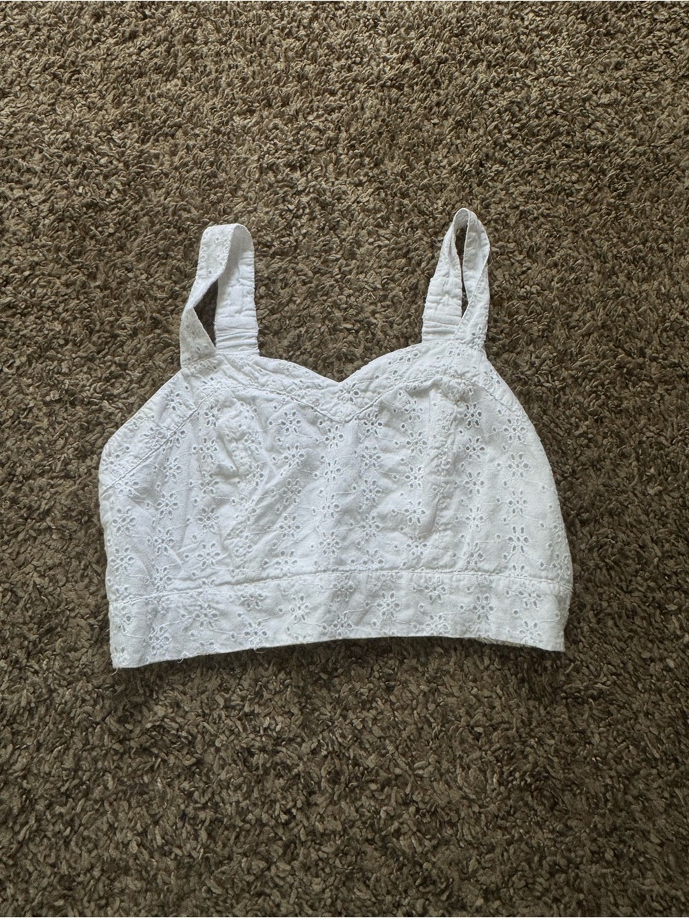 aerie White Textured Boho Top